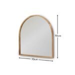 Outlet - Ingham 70x70cm Wooden Arch Mirror - Natural - Image 8