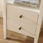 Ivy 2 Drawer Bedside Table - Ivory White - Image 3