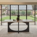 Jade Mango Wood Rectangular Dining Table Set - 6 Seater - Freya Fern Green Armchairs with Black Legs - Image 3