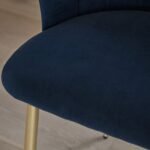 Cleo Ink Blue Dining Chairs - Set of 2 - Gold Legs - Image 2