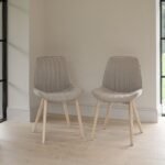 Amelia Whitewash Extending Dining Table Set - 6 Seater - Bella Cloud Grey Dining Chairs - Whitewash Legs - Image 4