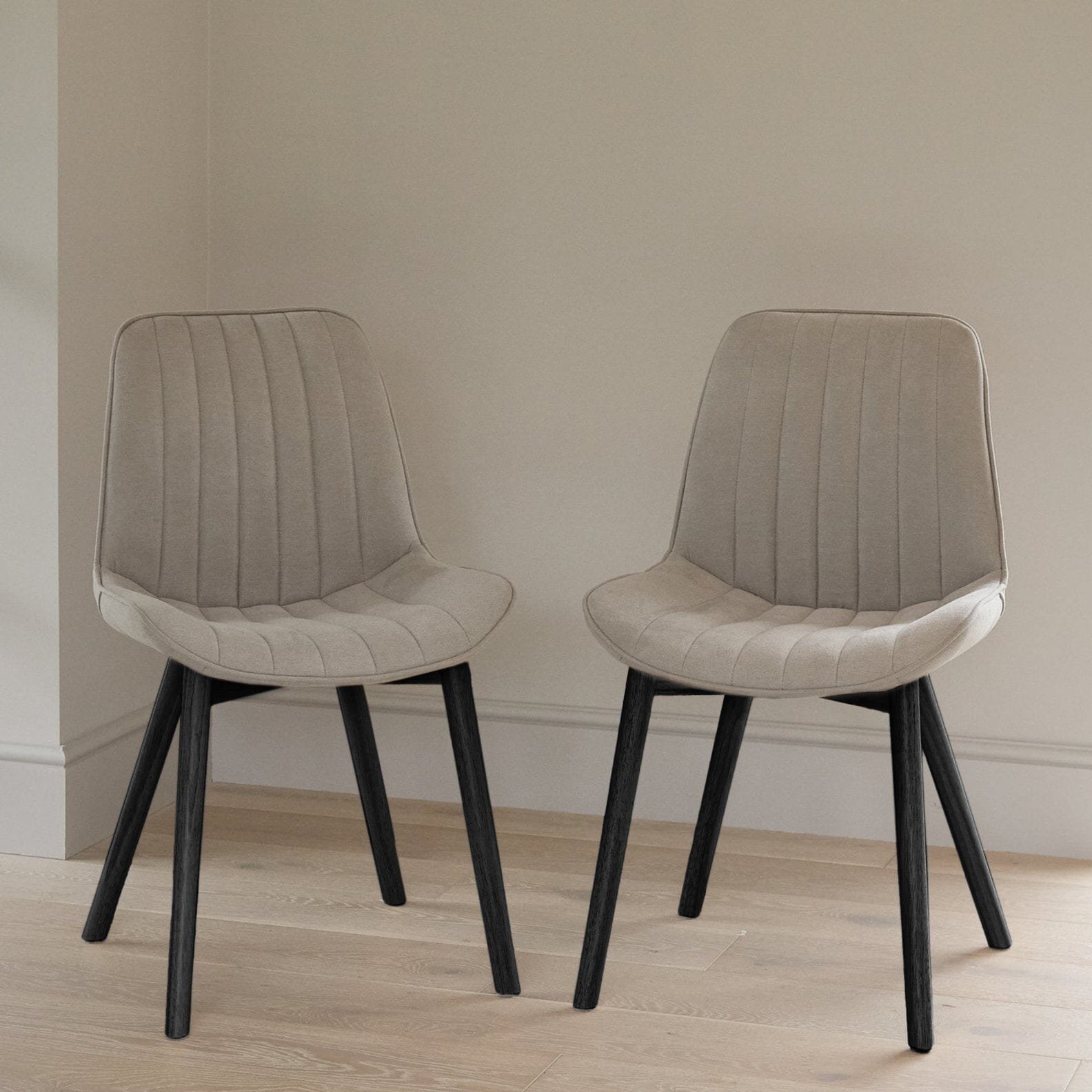 JL_126_1_581bf429-874f-45b5-babb-dbd62d6ac881 Bella Soft Beige Dining Chairs - Set of 2 - Black Oak Legs