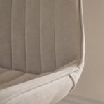 Amelia Whitewash Extending Dining Table Set - 6 Seater - Bella Soft Beige Dining Chairs - Whitewash Legs - Image 6