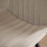 Amelia Whitewash Dining Table Set - 6 Seater - Bella Soft Beige Dining Chairs - Black Legs - Image 3