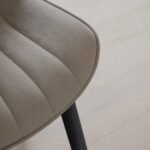 Amelia Whitewash Extendable Dining Table Set - 6 Seater - Bella Soft Beige Dining Chairs - Black Legs - Image 7