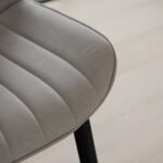 Amelia Whitewash Dining Table Set - 6 Seater - Bella Cloud Grey Dining Chairs - Black Legs - Image 4