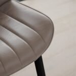 Bella Almond Brown Dining Chair - Set of 2 - Black Oak Legs - Image 3