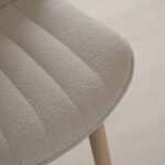Outlet - Bella Dining Chair Set of 2, Light Beige Boucle with Whitewash Oak Legs - Image 4