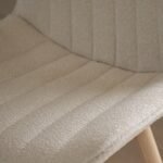 Outlet - Bella Dining Chair Set of 2, Light Beige Boucle with Whitewash Oak Legs - Image 5