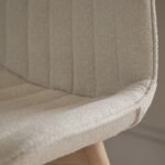Outlet - Bella Dining Chair Set of 2, Light Beige Boucle with Whitewash Oak Legs - Image 6