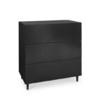 Jack 3 Drawer Chest of Drawers - Black - Image 9