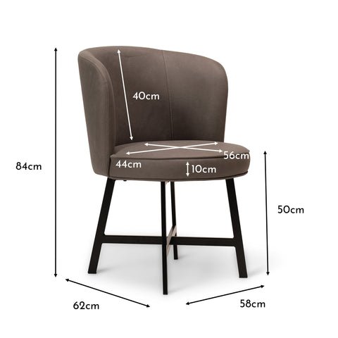 Jacob dining chairs - set of 2 - steel grey and black - Laura James