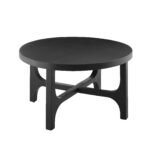 Jade Jet Black Mango Wood Round Coffee Table - Image 5