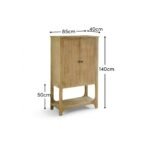 Jade 2 Door Tall Cabinet - Chalked Mango Wood - Image 11
