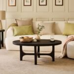 Jade 100cm Oval Coffee Table - Jet Black Mango Wood