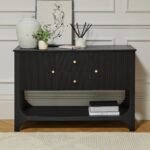 Jade 2 Door 2 Drawer Sideboard - Jet Black Mango Wood