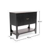 Outlet - Jade 2 Door Small Sideboard - Black - Image 9