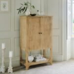 Jade 2 Door Tall Cabinet - Chalked Mango Wood - Image 3