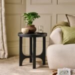 Jade Round Side Table - Jet Black Acacia