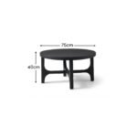 Jade Jet Black Mango Wood Round Coffee Table - Image 6