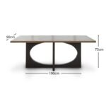 Jade Mango Wood Dining Table - Rectangular - Black Legs - Image 8