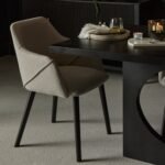 Outlet - Freya Armchairs - Set Of 2 - Fossil with Black Oak Legs - Image 2