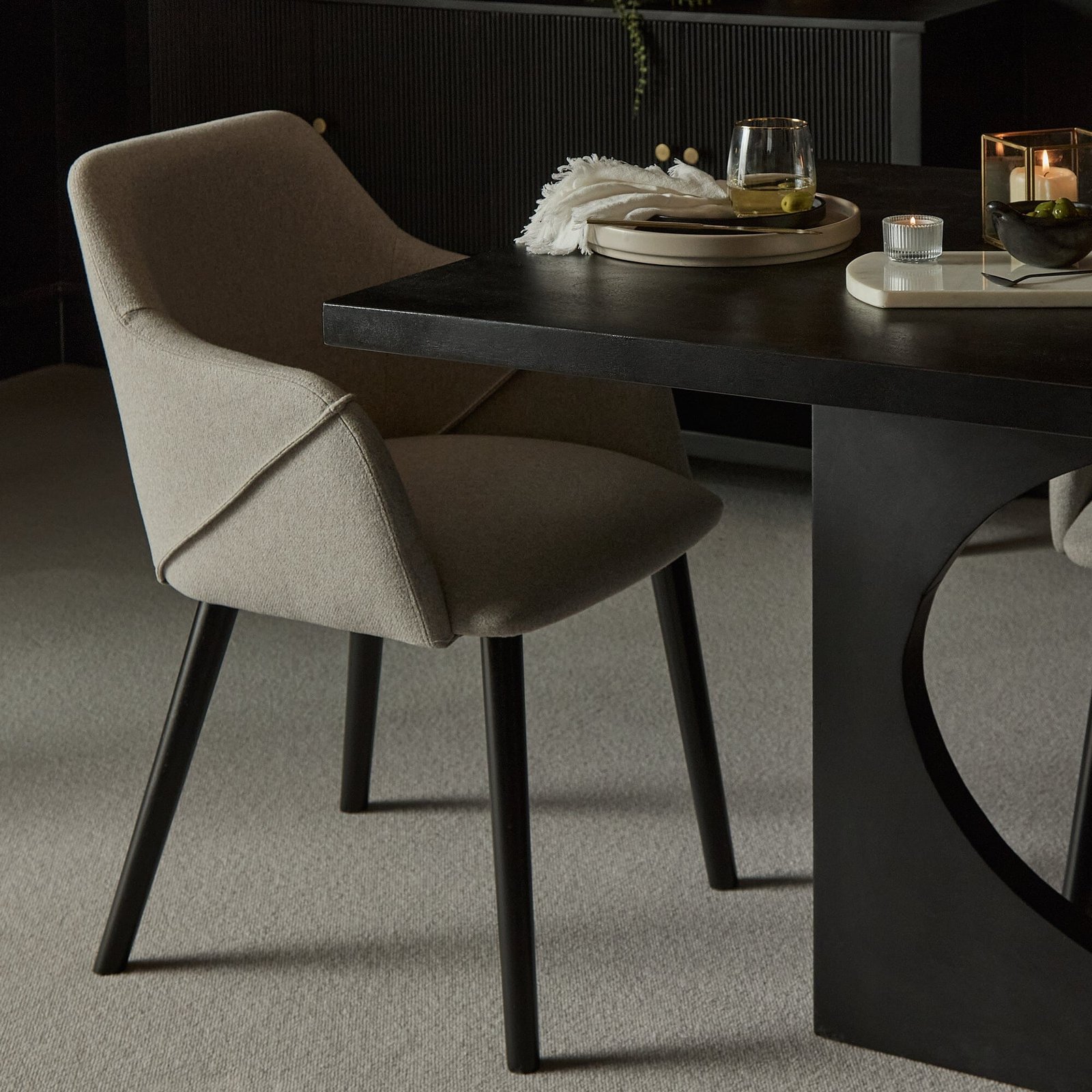 Outlet - Freya Armchairs - Set Of 2 - Fossil with Black Oak Legs - Image 2