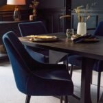 Jade Jet Black Rectangular Acacia Dining Table Set - 6 Seater - Maeve Ink Dining Chairs with Black Legs - Image 4