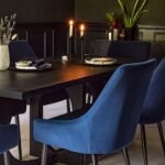 Jade Jet Black Rectangular Acacia Dining Table Set - 6 Seater - Maeve Ink Dining Chairs with Black Legs - Image 6