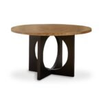 Outlet - Jade Mango Wood Round Dining Table - Black Legs - Image 9
