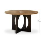 Outlet - Jade Mango Wood Round Dining Table - Black Legs - Image 10
