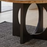 Outlet - Jade Mango Wood Round Dining Table - Black Legs - Image 3