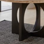 Outlet - Jade Mango Wood Round Dining Table - Black Legs - Image 8