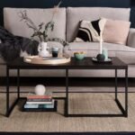 Jay Large Walnut Coffee Table - Black Frame