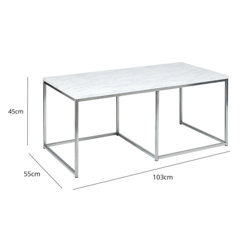 Jay Concrete Effect Coffee Table Set - Chrome Frame 1 Jay Marble Large Cutout 955e418a 1c0f 4acb 8265 Jay Concrete Effect Coffee Table Set - Chrome Frame