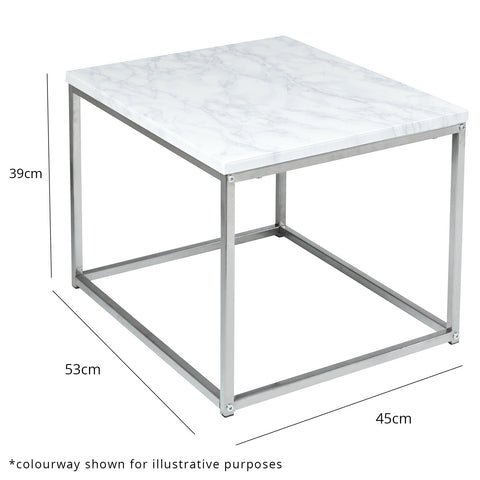 Jay side table concrete and chrome