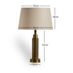 Kimmeridge Gold Lamp with Coningsby Taupe Shade - 30cm - Image 9