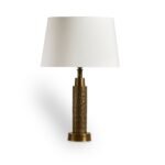 Kimmeridge Gold Lamp with Coningsby White Shade - 30cm - Image 8