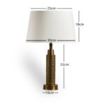 Kimmeridge Gold Lamp with Coningsby White Shade - 30cm - Image 9