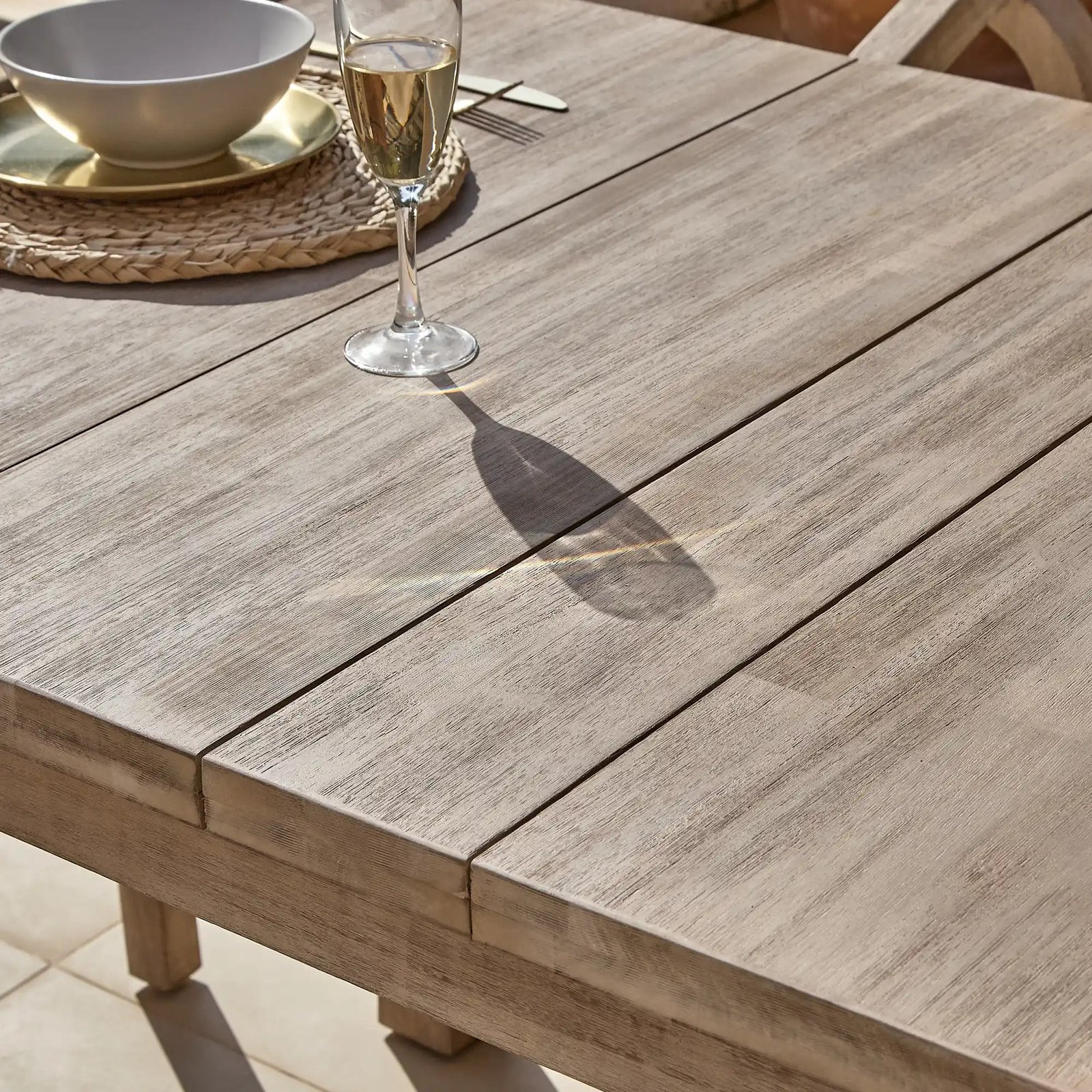 Kuro 6 Seater Wooden Garden Dining Set with 2 Shiro Chairs & 2 Benches - Image 10