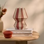 Kateli Paprika Stripe Small Table Lamp - 21cm