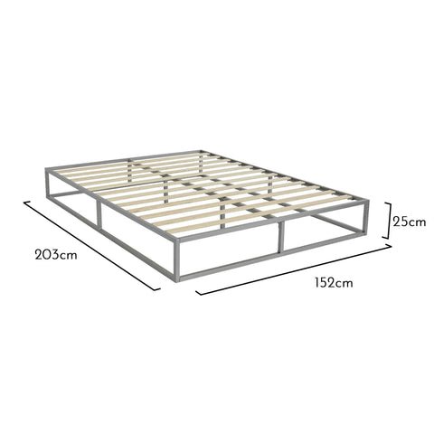 Indy King Size Platform Bed - Grey Metal