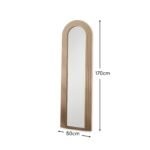Kubu 170 x 50cm Wooden Arch Mirror - Taupe - Image 7