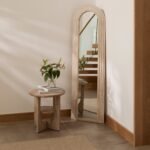 Kubu 170 x 50cm Wooden Arch Mirror - Whitewash