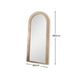 Kubu 180 x 80cm Wooden Arch Mirror - Taupe - Image 7