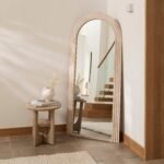 Kubu 180 x 80cm Wooden Arch Mirror - Whitewash