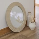 Kubu 70cm Wooden Round Mirror - Taupe