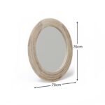 Outlet - Kubu 70cm Wooden Round Mirror - Whitewash - Image 8