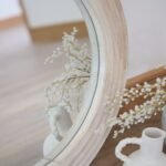 Kubu 70cm Wooden Round Mirror - Whitewash - Image 2