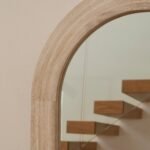 Kubu 90 x 77cm Wooden Arch Mirror - Whitewash - Image 3